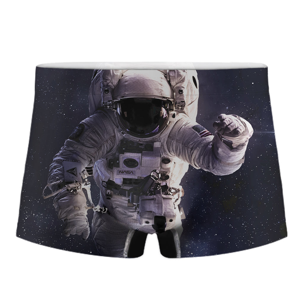 Astronaut Floating In Outer Space Print Men's Boxer Briefs
