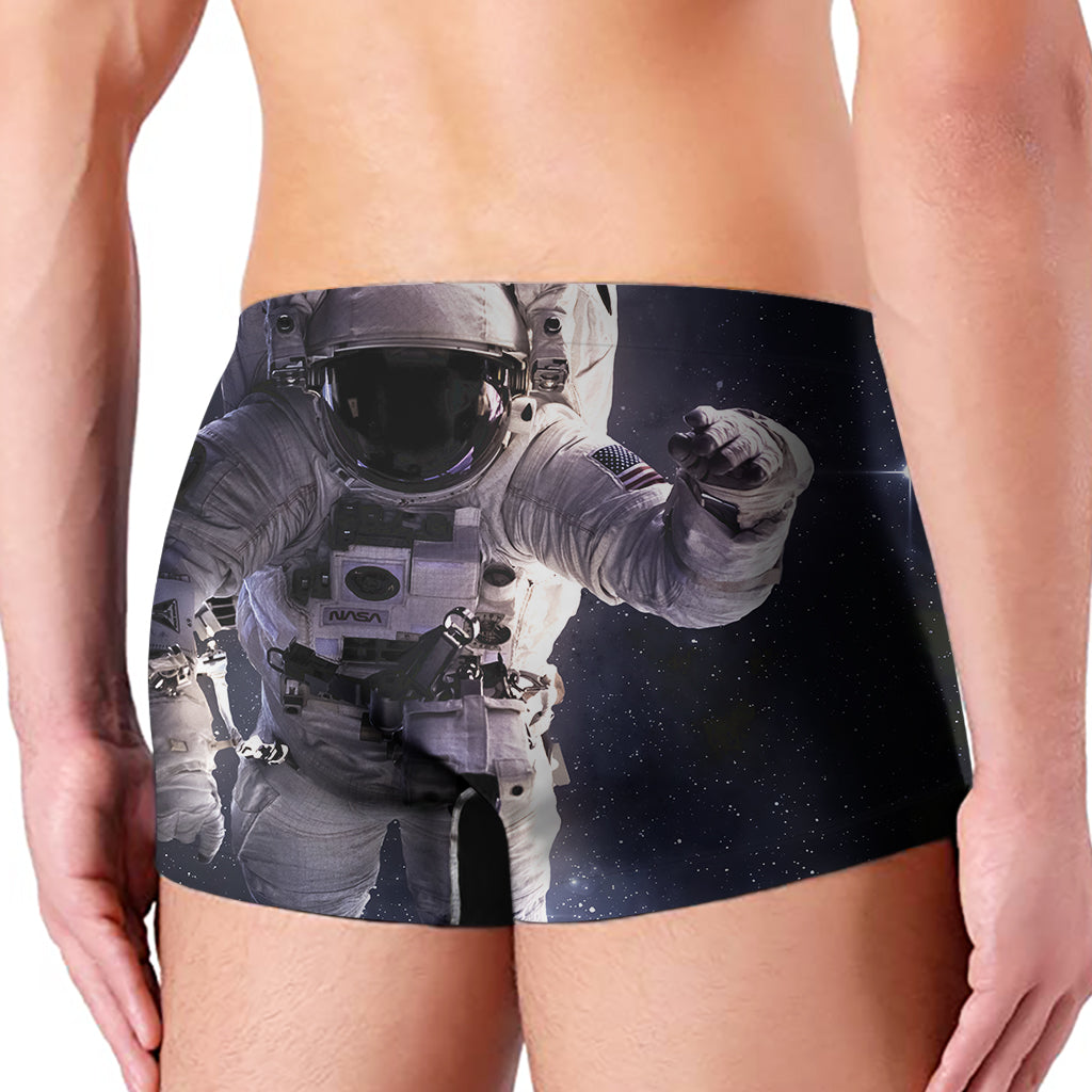 Astronaut Floating In Outer Space Print Men's Boxer Briefs