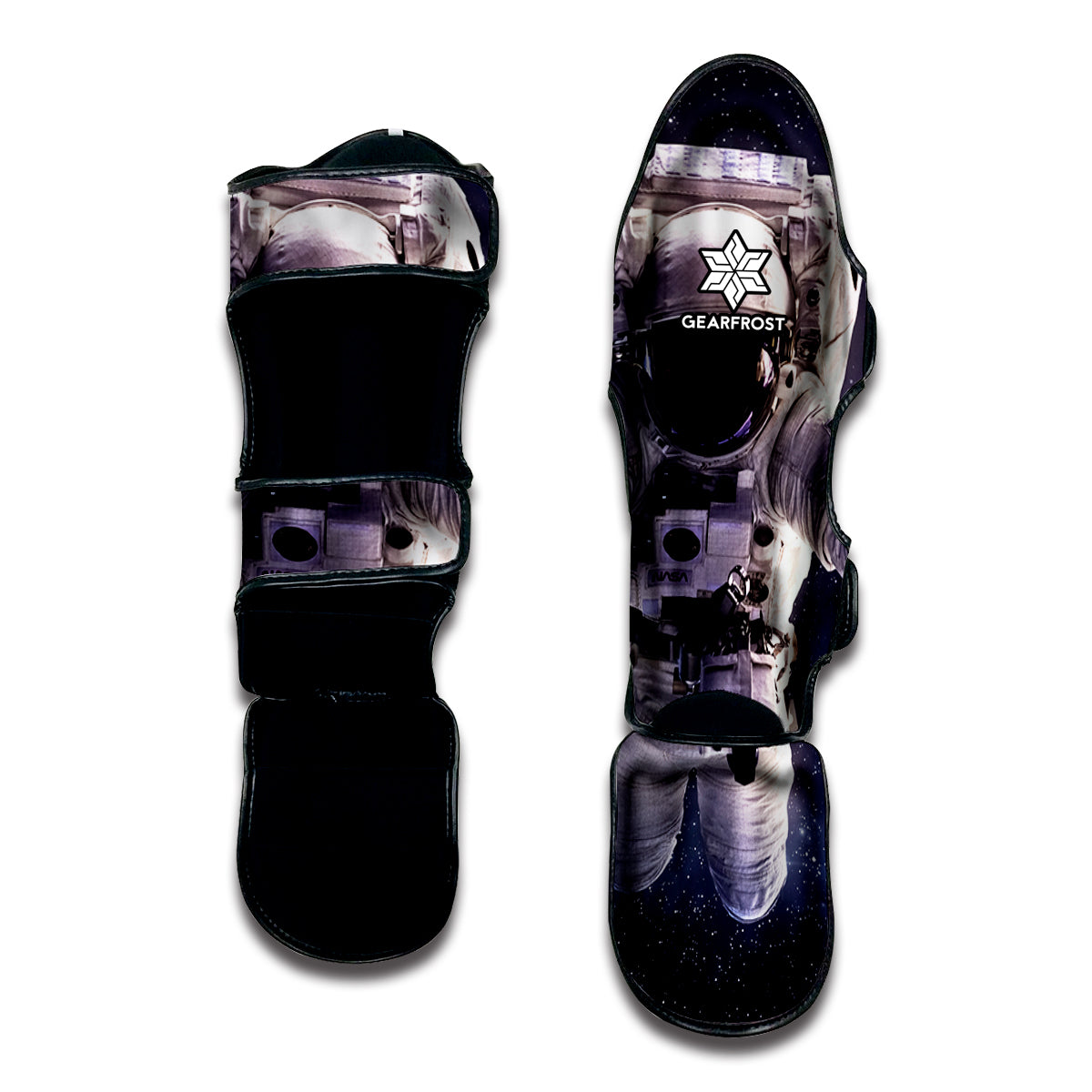 Astronaut Floating In Outer Space Print Muay Thai Shin Guard