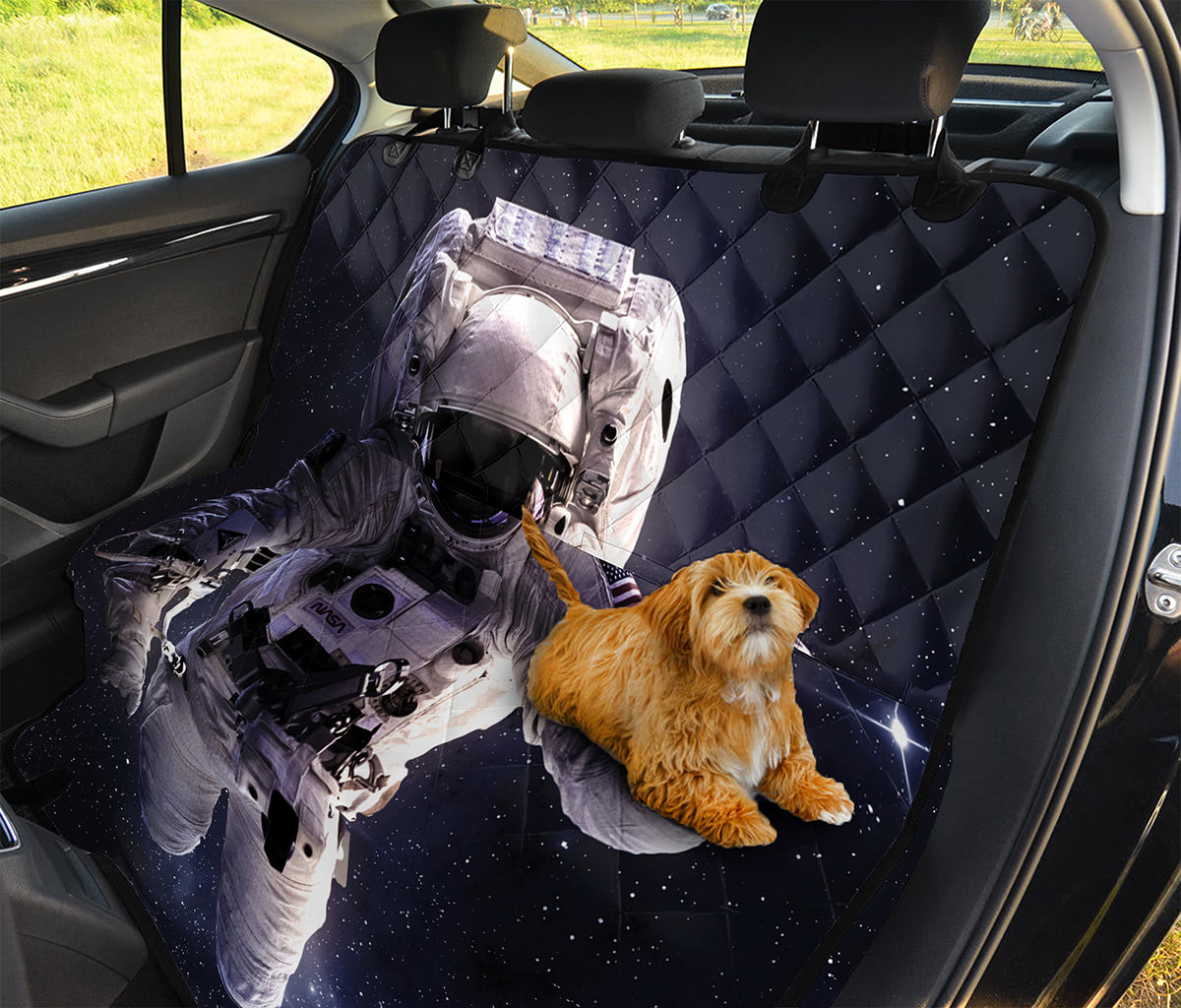 Astronaut Floating In Outer Space Print Pet Car Back Seat Cover