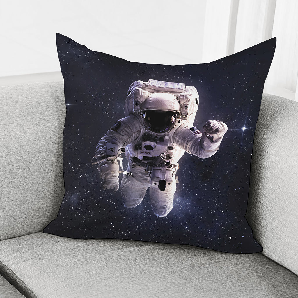 Astronaut Floating In Outer Space Print Pillow Cover