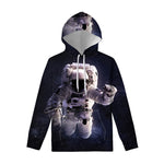 Astronaut Floating In Outer Space Print Pullover Hoodie