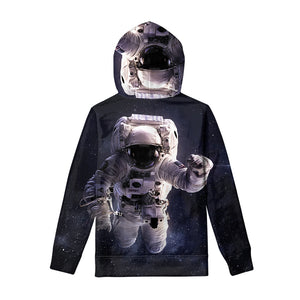 Astronaut Floating In Outer Space Print Pullover Hoodie