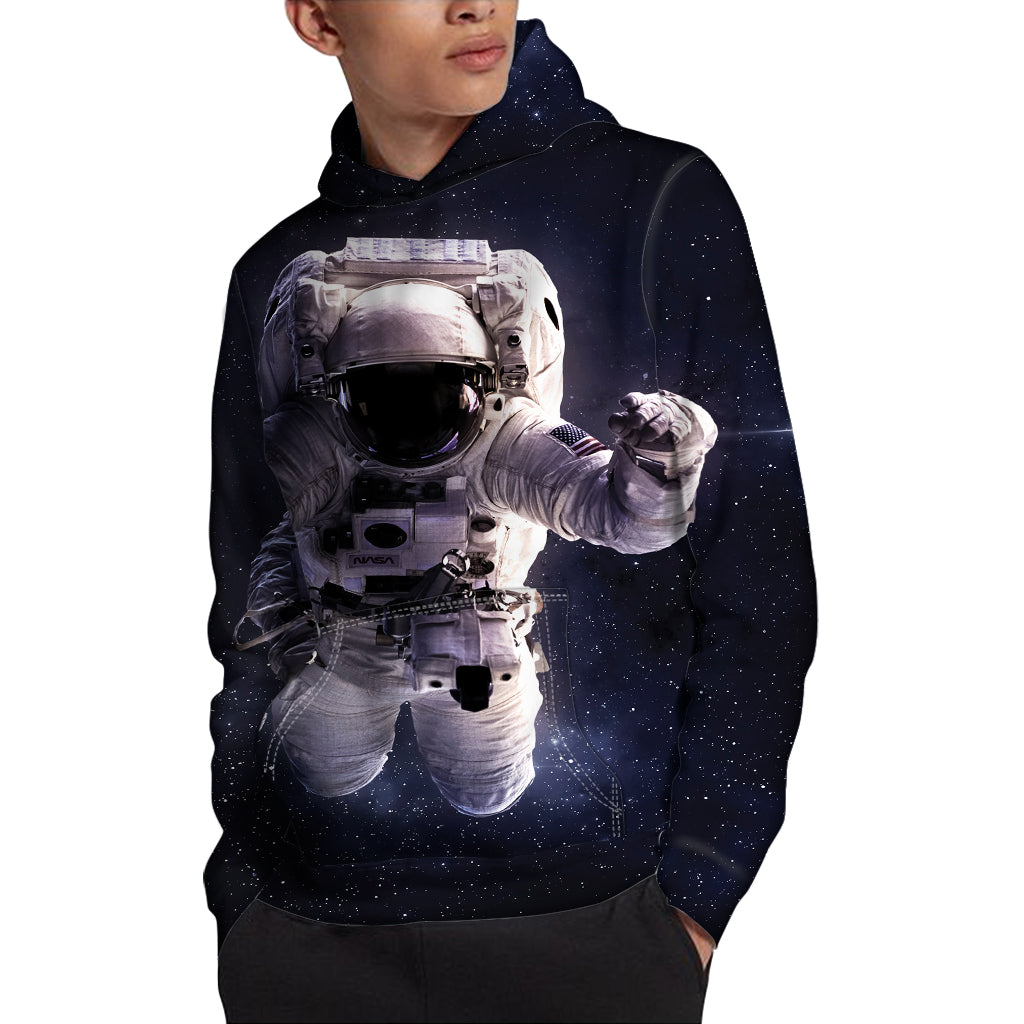 Astronaut Floating In Outer Space Print Pullover Hoodie