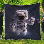 Astronaut Floating In Outer Space Print Quilt