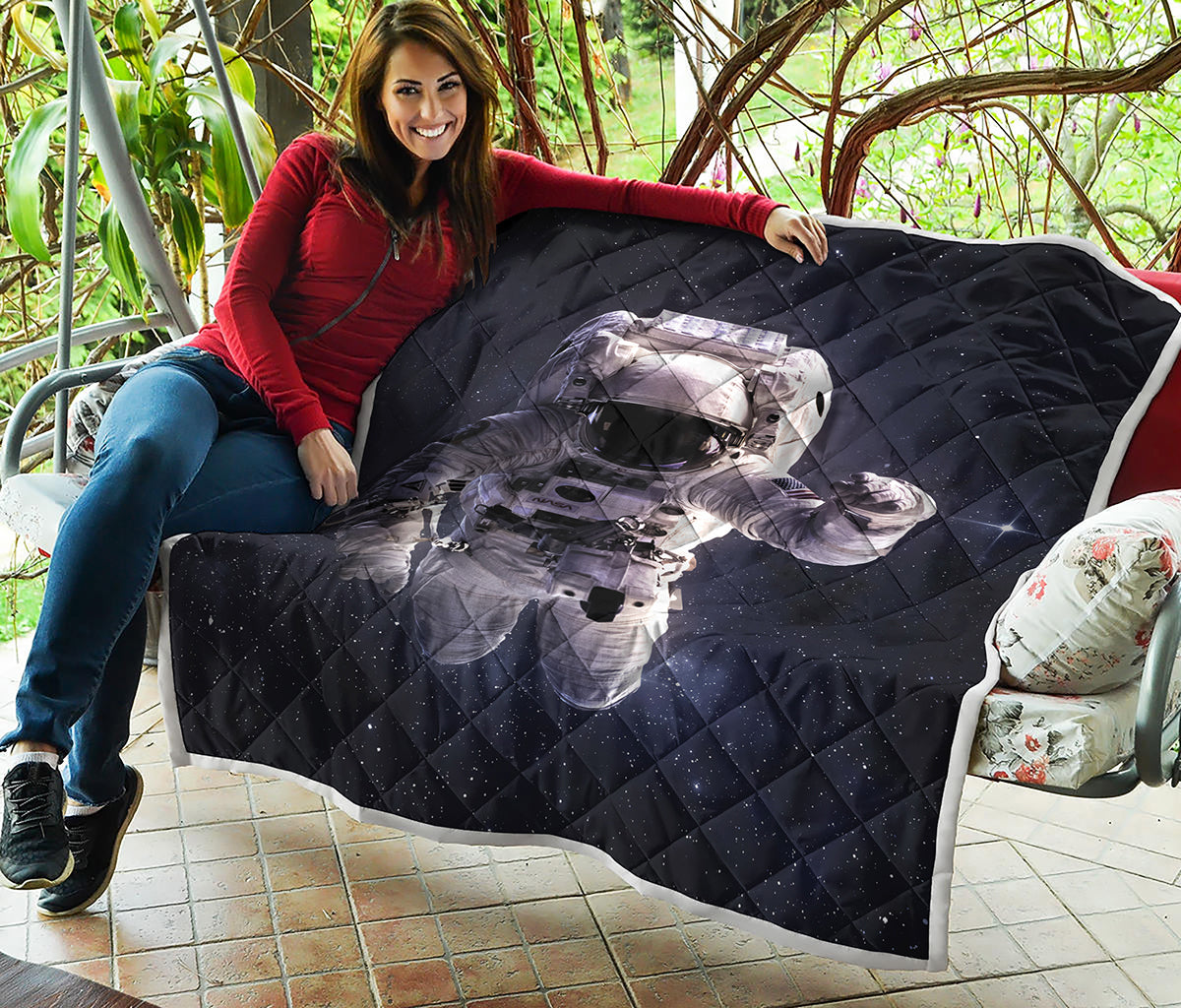 Astronaut Floating In Outer Space Print Quilt