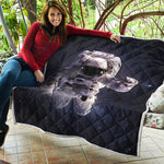 Astronaut Floating In Outer Space Print Quilt