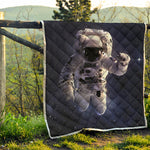 Astronaut Floating In Outer Space Print Quilt