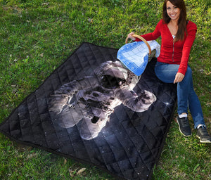 Astronaut Floating In Outer Space Print Quilt