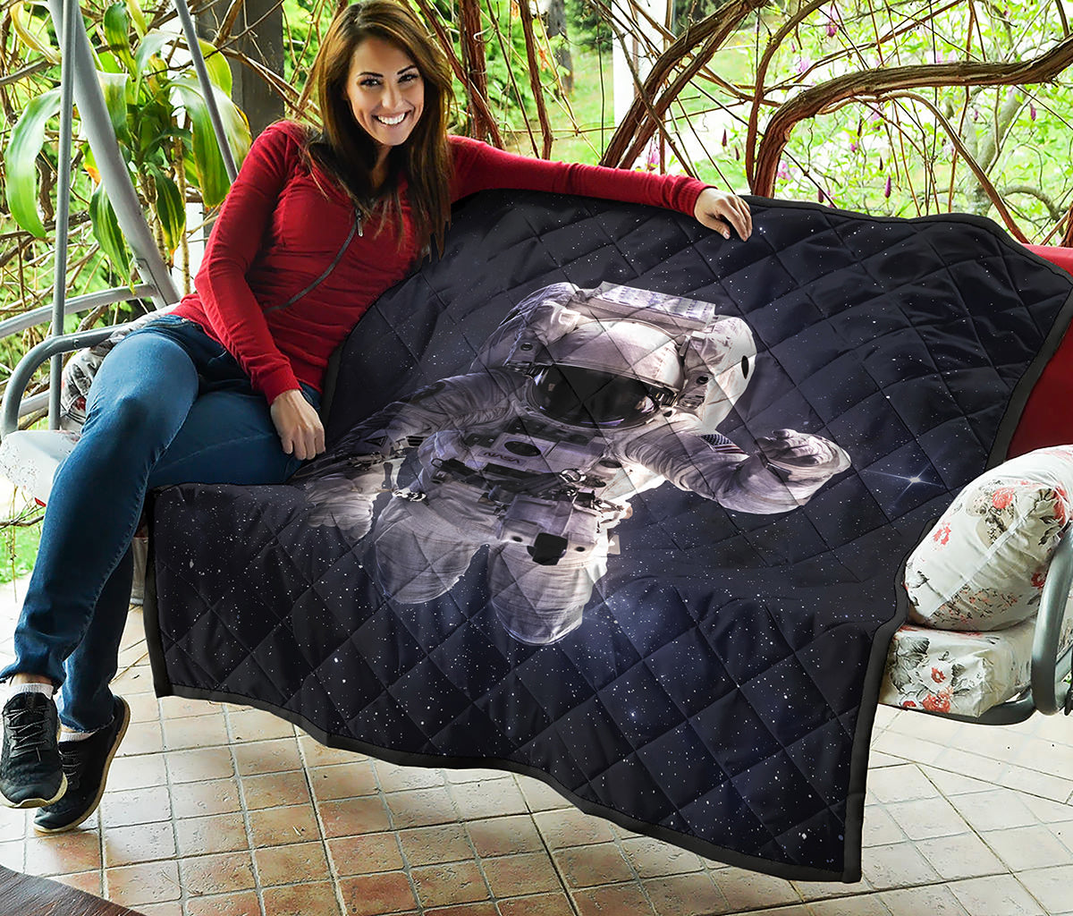 Astronaut Floating In Outer Space Print Quilt