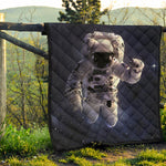 Astronaut Floating In Outer Space Print Quilt