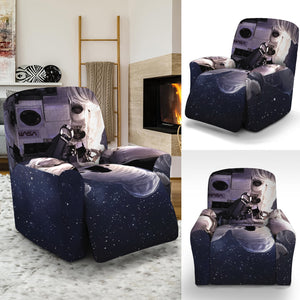 Astronaut Floating In Outer Space Print Recliner Slipcover