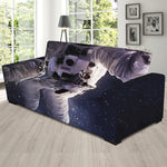 Astronaut Floating In Outer Space Print Sofa Slipcover