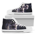 Astronaut Floating In Outer Space Print White High Top Sneakers