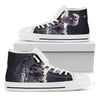 Astronaut Floating In Outer Space Print White High Top Shoes