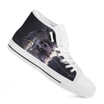 Astronaut Floating In Outer Space Print White High Top Shoes