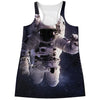 Astronaut Floating In Outer Space Print Women's Racerback Tank Top