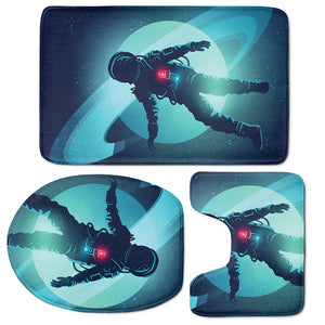 Astronaut Floating Through Space Print 3 Piece Bath Mat Set