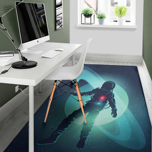 Astronaut Floating Through Space Print Area Rug