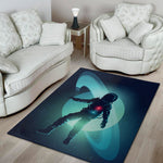Astronaut Floating Through Space Print Area Rug