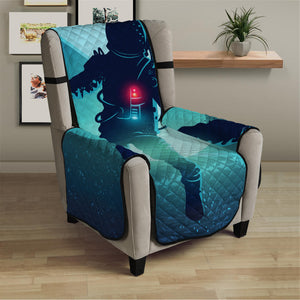 Astronaut Floating Through Space Print Armchair Protector