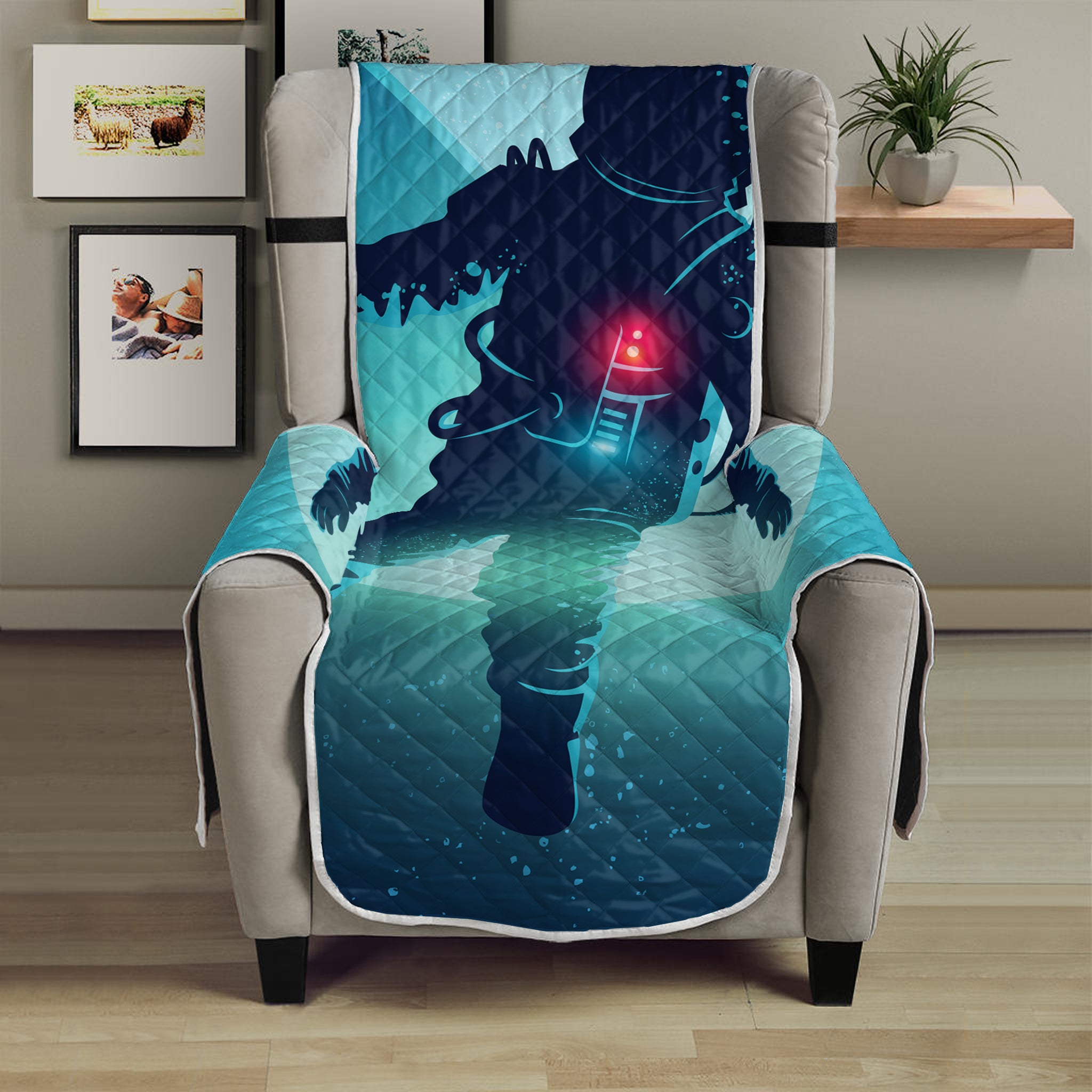 Astronaut Floating Through Space Print Armchair Protector