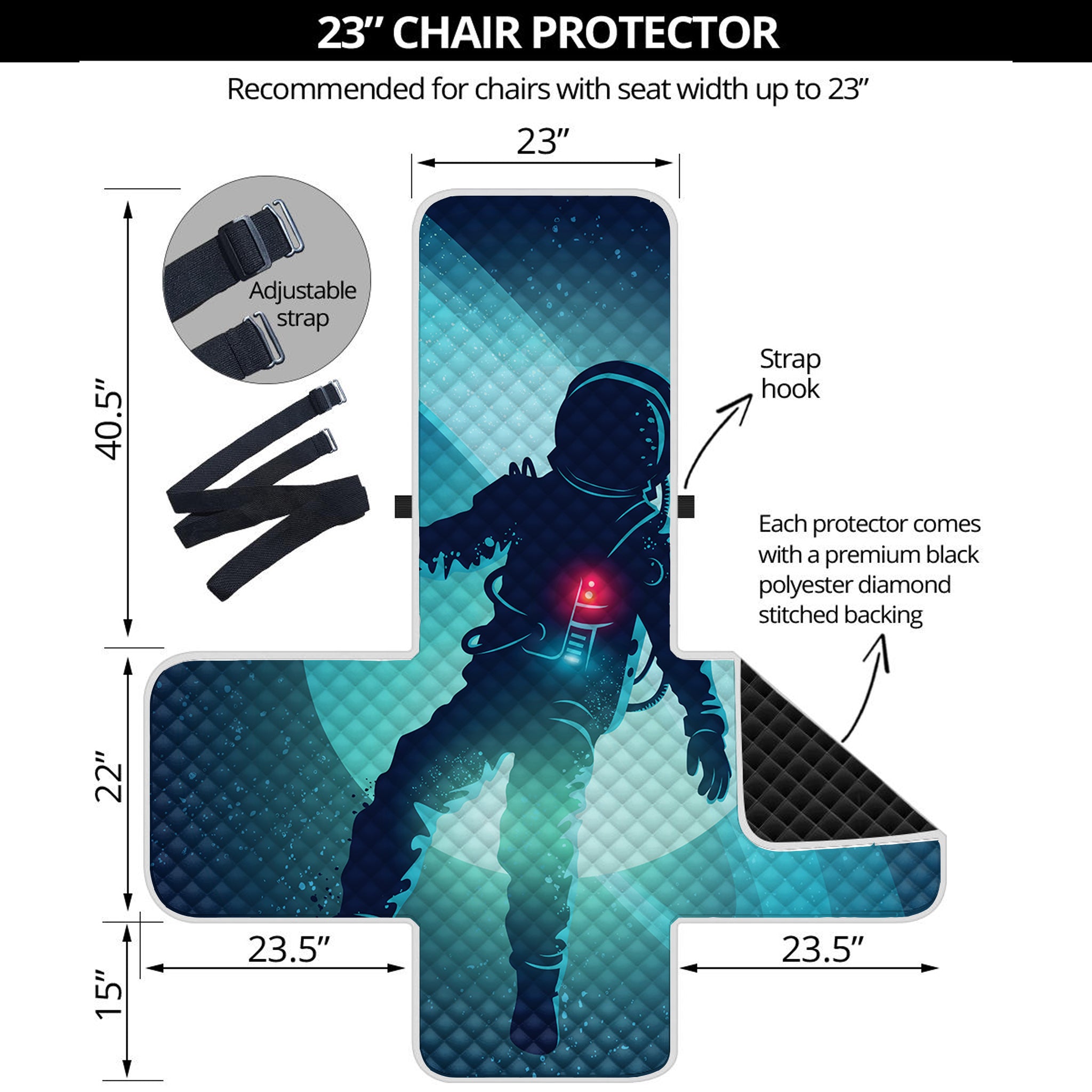 Astronaut Floating Through Space Print Armchair Protector