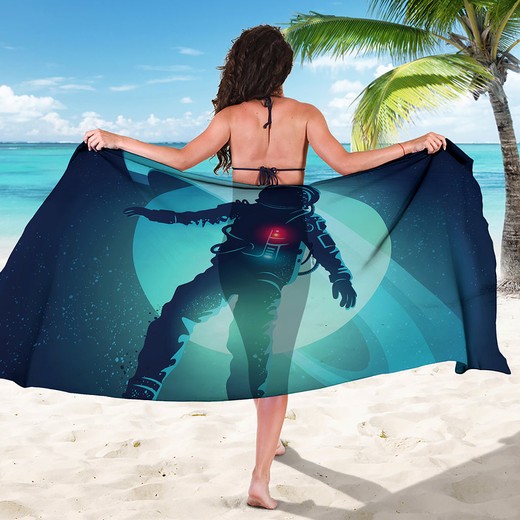 Astronaut Floating Through Space Print Beach Sarong Wrap