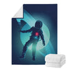Astronaut Floating Through Space Print Blanket