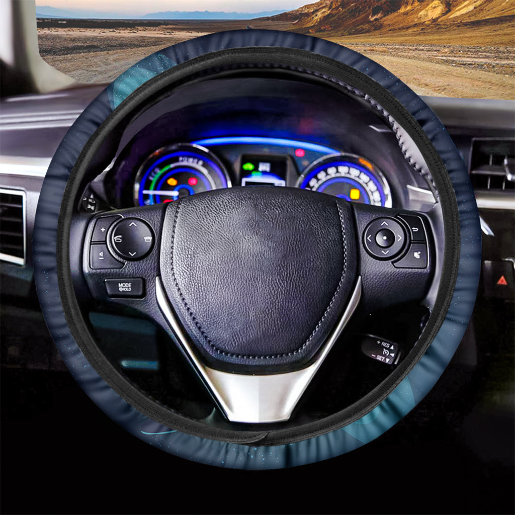 Astronaut Floating Through Space Print Car Steering Wheel Cover