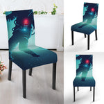 Astronaut Floating Through Space Print Dining Chair Slipcover