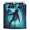 Astronaut Floating Through Space Print Duvet Cover Bedding Set