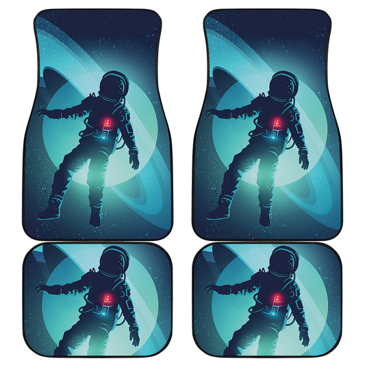 Astronaut Floating Through Space Print Front and Back Car Floor Mats