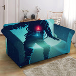 Astronaut Floating Through Space Print Loveseat Slipcover