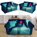 Astronaut Floating Through Space Print Loveseat Slipcover