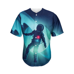 Astronaut Floating Through Space Print Men's Baseball Jersey