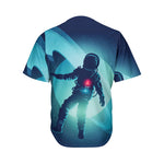 Astronaut Floating Through Space Print Men's Baseball Jersey