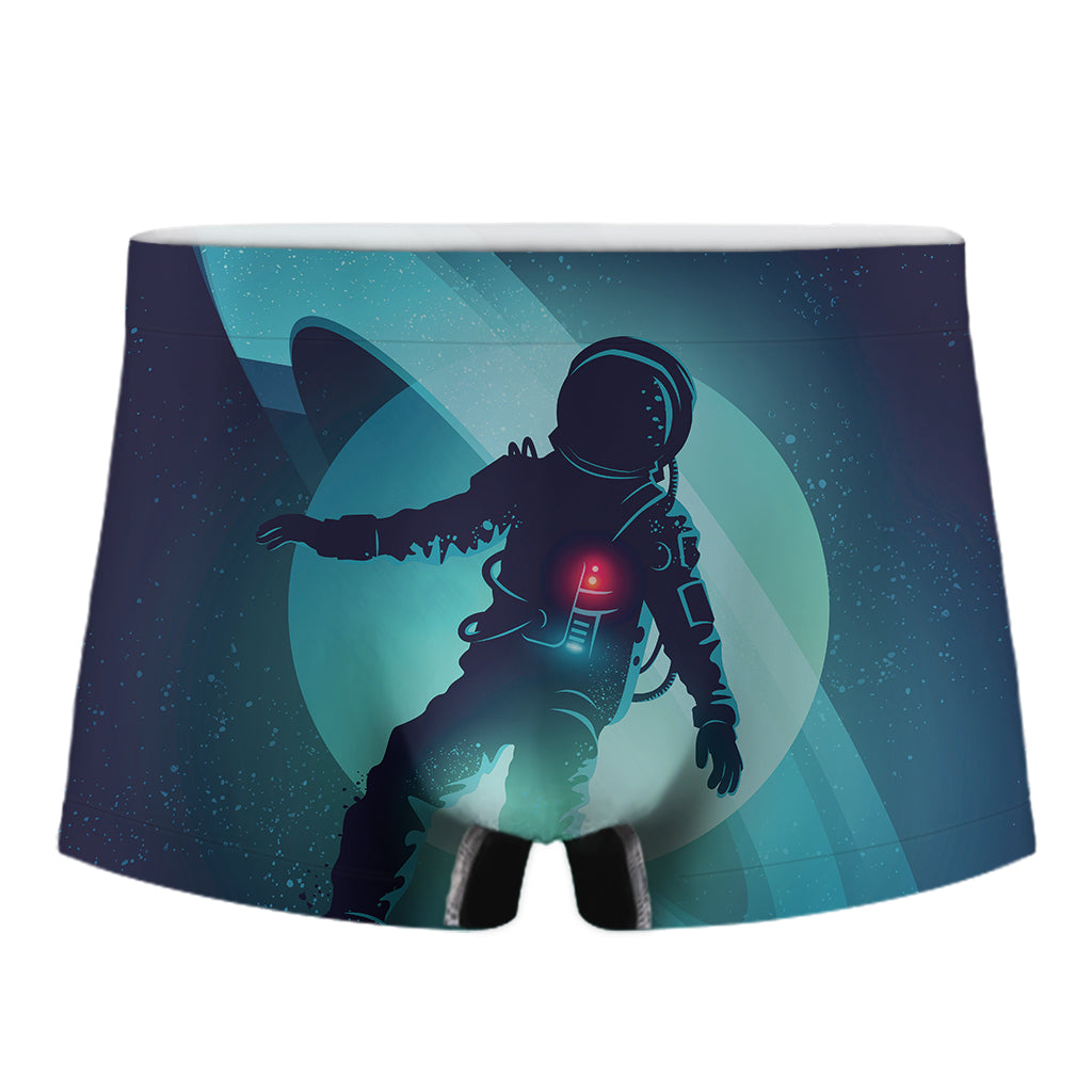 Astronaut Floating Through Space Print Men's Boxer Briefs