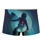 Astronaut Floating Through Space Print Men's Boxer Briefs