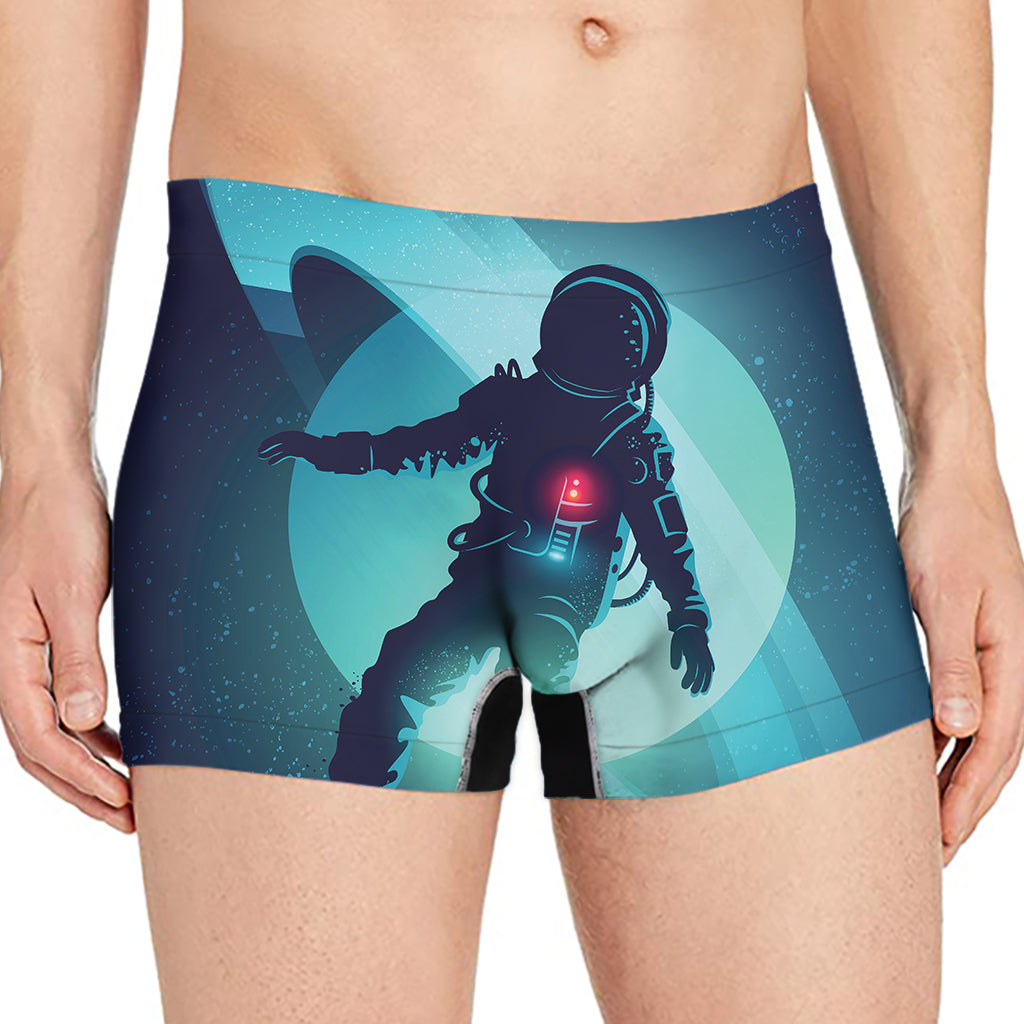 Astronaut Floating Through Space Print Men's Boxer Briefs