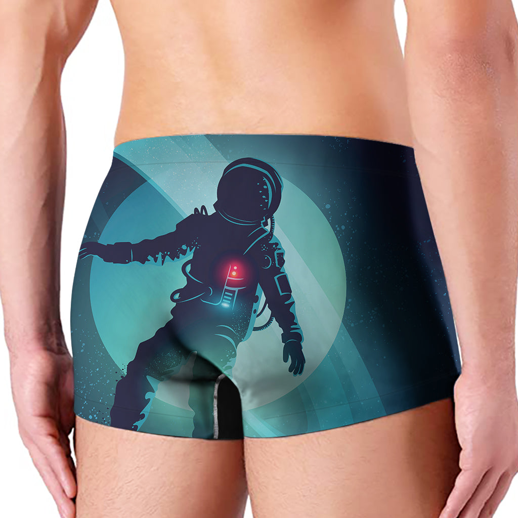 Astronaut Floating Through Space Print Men's Boxer Briefs