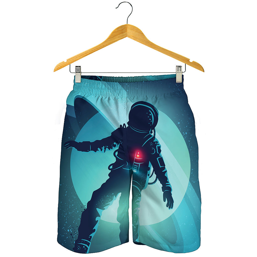 Astronaut Floating Through Space Print Men's Shorts