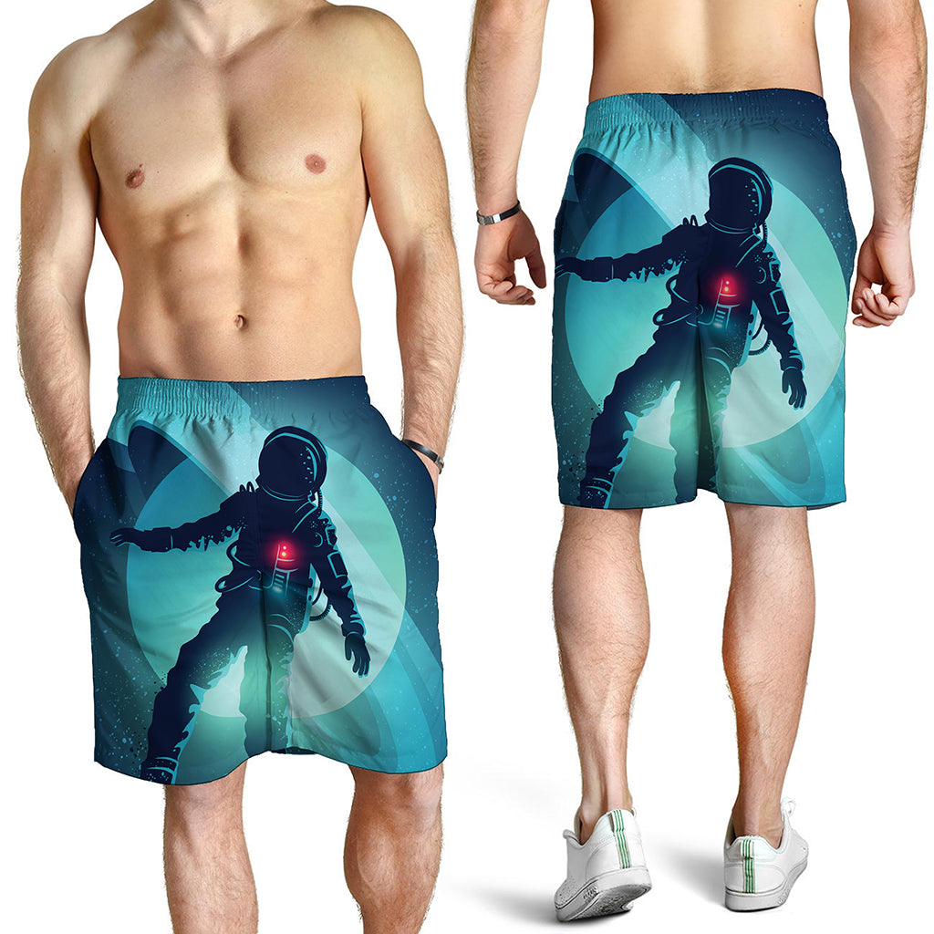 Astronaut Floating Through Space Print Men's Shorts