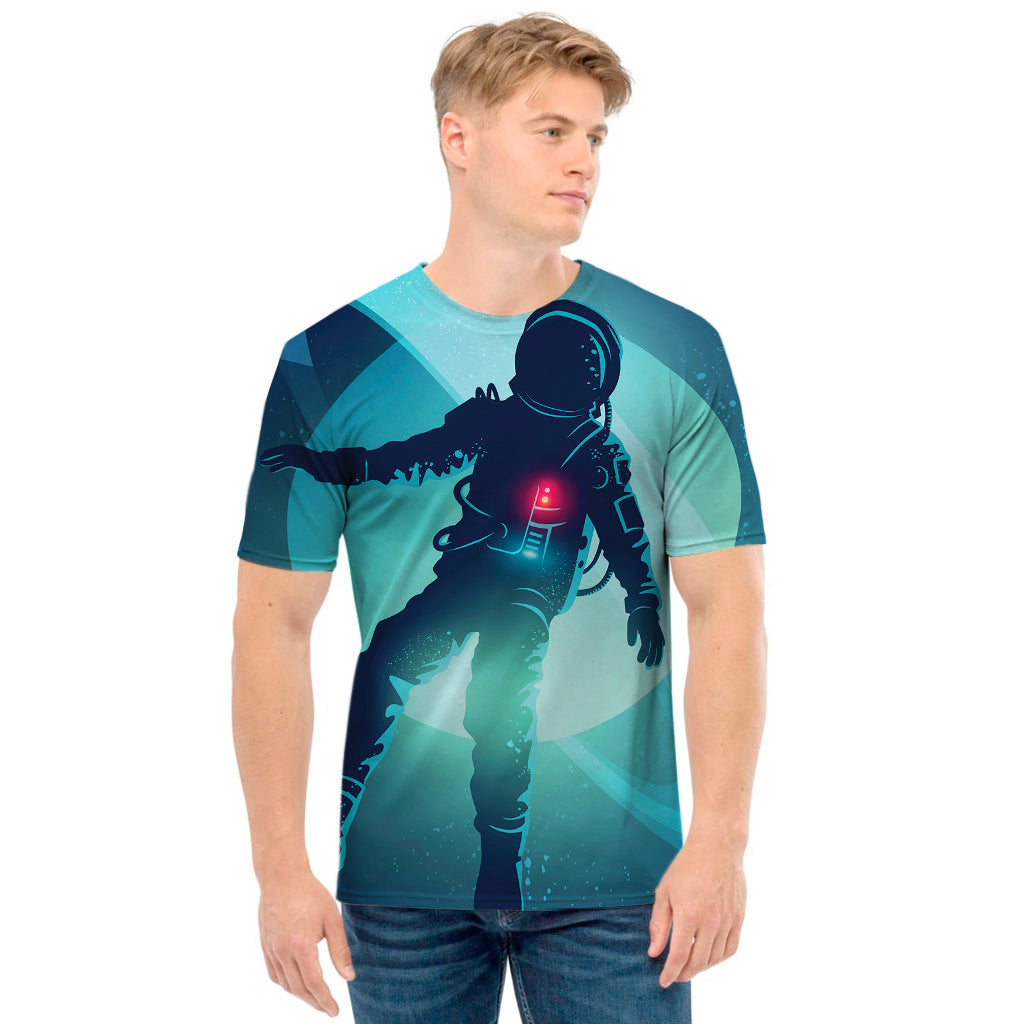 Astronaut Floating Through Space Print Men's T-Shirt