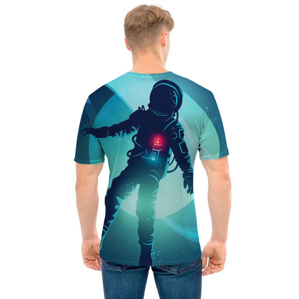 Astronaut Floating Through Space Print Men's T-Shirt