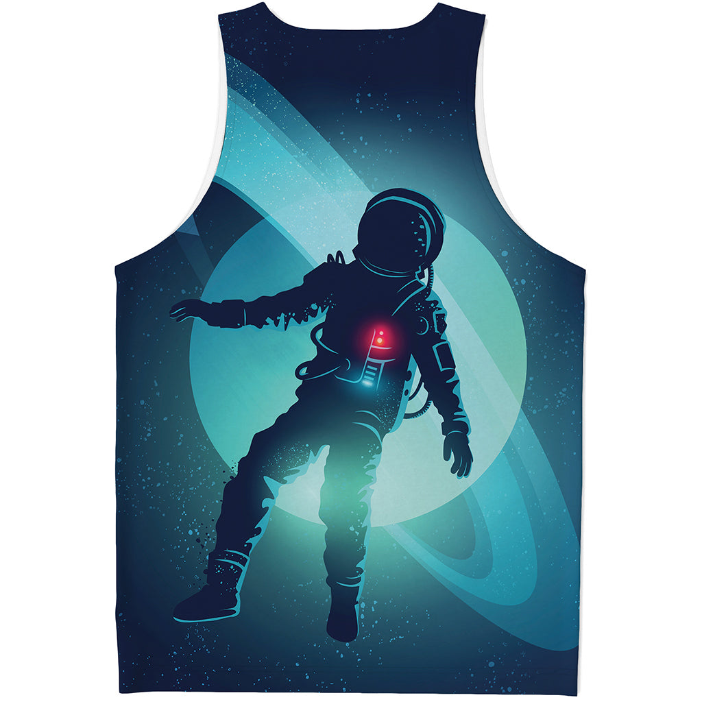 Astronaut Floating Through Space Print Men's Tank Top