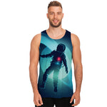 Astronaut Floating Through Space Print Men's Tank Top