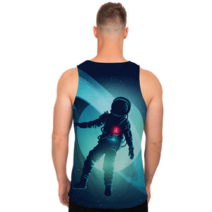 Astronaut Floating Through Space Print Men's Tank Top