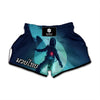 Astronaut Floating Through Space Print Muay Thai Boxing Shorts