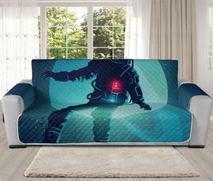 Astronaut Floating Through Space Print Oversized Sofa Protector